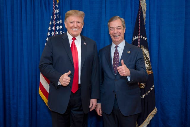 <p>Donald Trump and Brexit champion Nigel Farage</p>