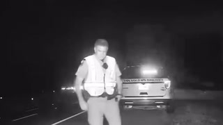 Heart-stopping moment out-of-control SUV almost hit two troopers