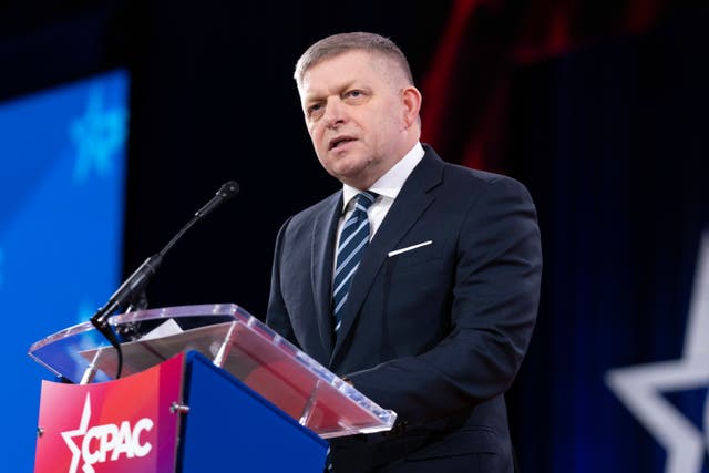 <p>Robert Fico speaks at the Conservative Political Action Conference in Oxon Hill, Maryland in February (AP Photo/Jose Luis Magana)</p>