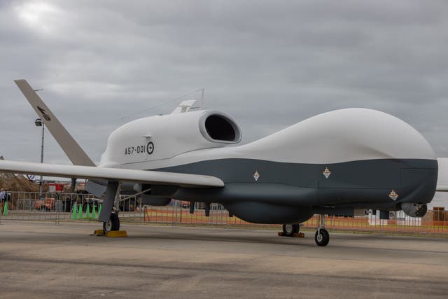 <p>File: Northrop Grumman’s MQ-4C Triton unmanned aircraft system on display<a href="https://www.gettyimages.co.uk/license/1410393699?adppopup=true"></a></p>