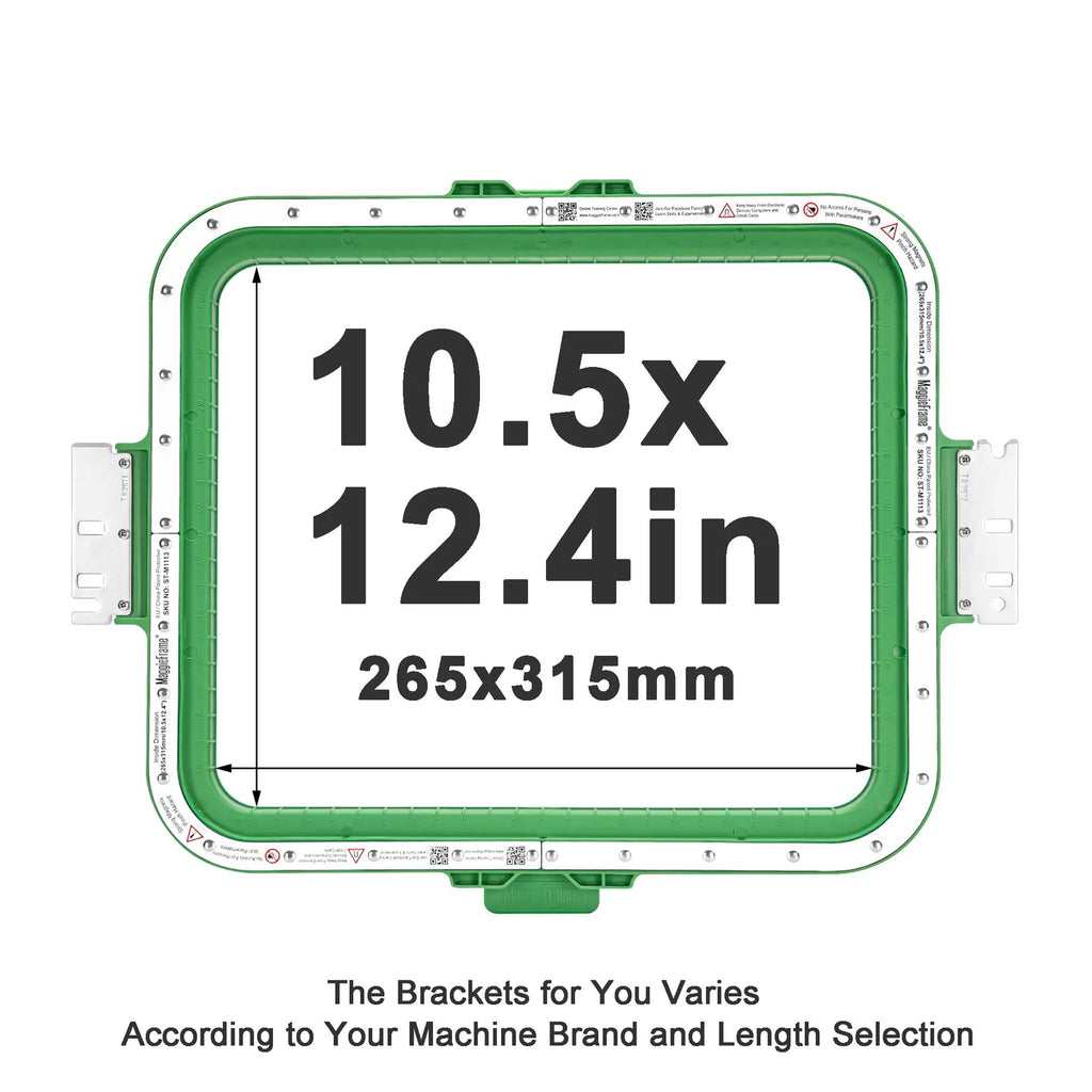 10.5" x 12.4" Magnetic Frame for Ricoma Embroidery Machines - 400mm Arm