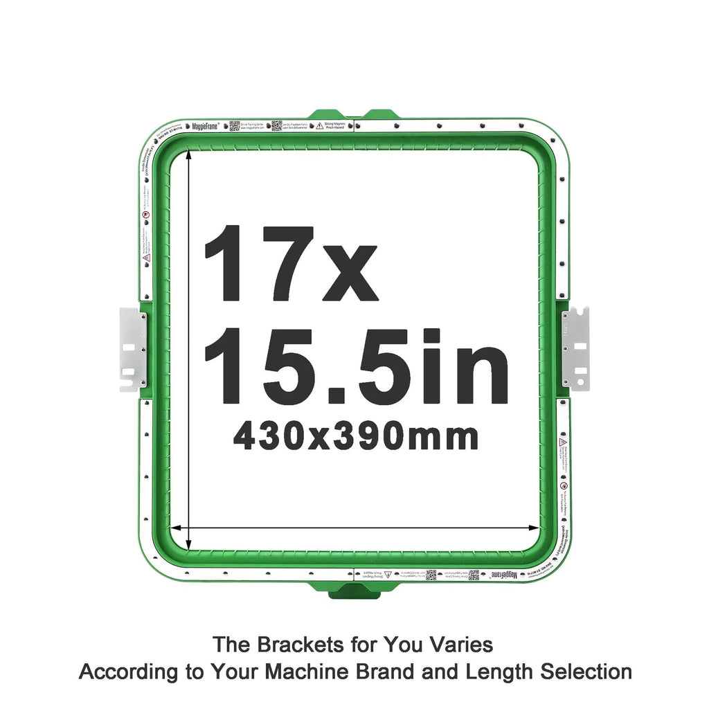 17" x 15.5" Magnetic Frame for Ricoma Embroidery Machines - 400mm Arm
