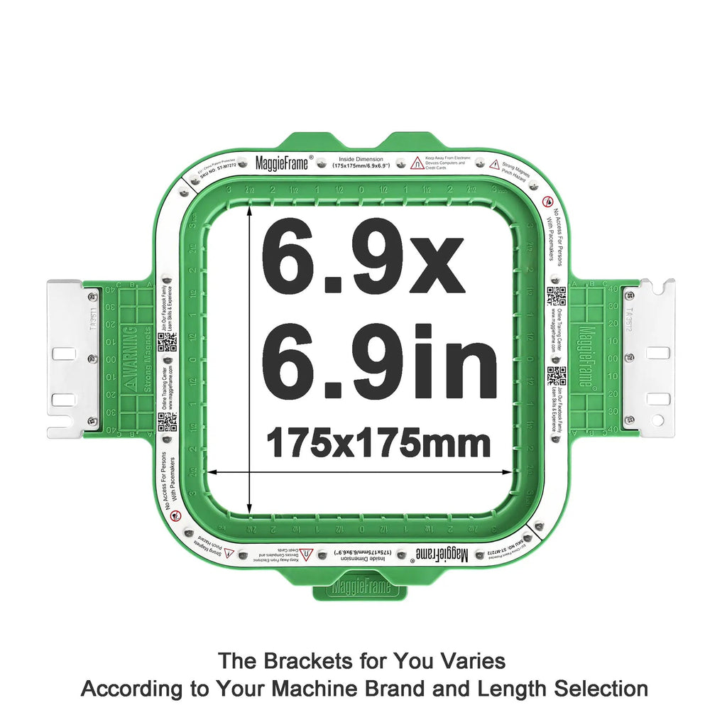 6.9" x 6.9" Magnetic Frame for Ricoma Embroidery Machines - 400mm Arm