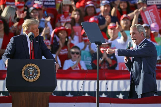 <p>Nigel Farage has been one of Donald Trump’s biggest supporters</p>
